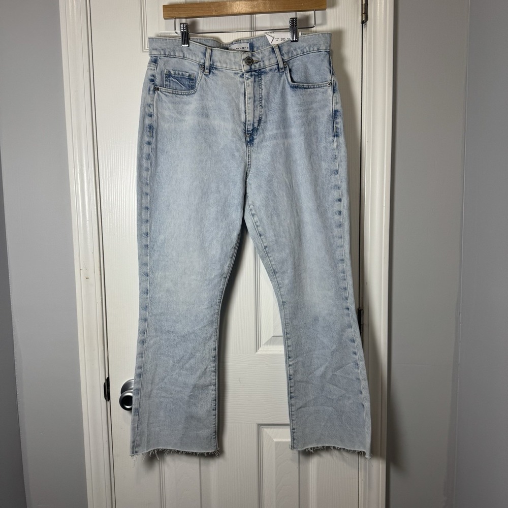 Ann Taylor LOFT Kick Crop Jeans High Rise Light Wash Denim Womens 10 NWT